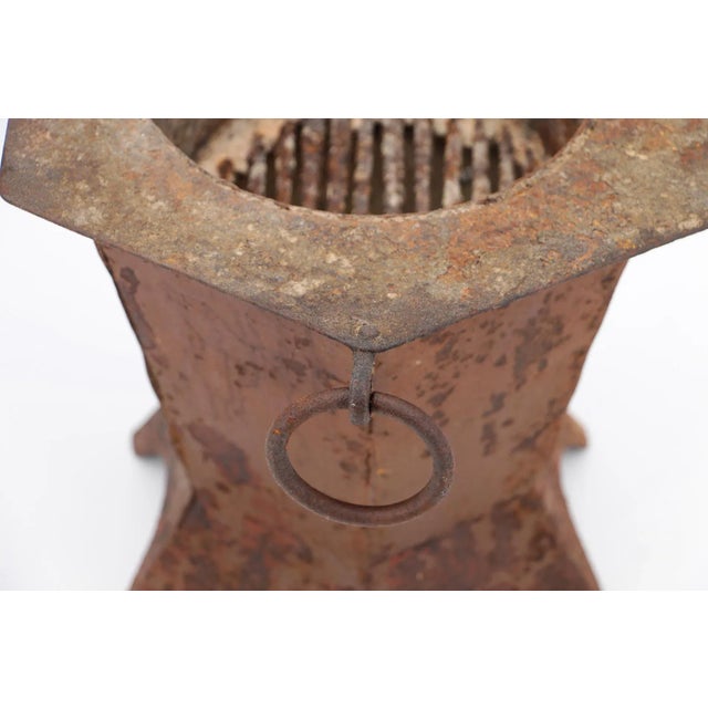 Metal 19th Century Small Wrought Iron Charcoal Barbecue, Portuguese Baroque For Sale - Image 7 of 12