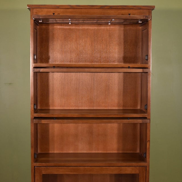 Mission Craftsman Style Oak Barrister Bookcase - 5 Stack - Walnut For Sale - Image 14 of 17