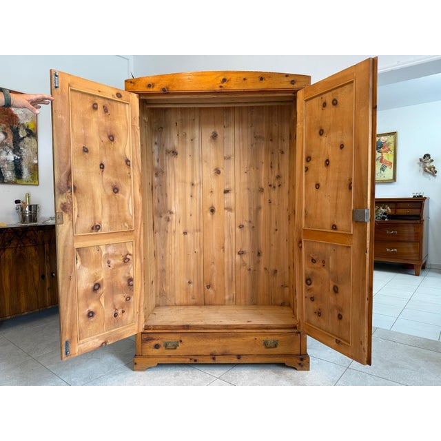 Swiss Pine Wardrobe with Mirror For Sale - Image 5 of 13