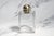 Unusual English Crystal Antique Scent Perfume Cologne Bottle Sterling Silver Engine Turned Lid Victorian Luxury Home Decor For Sale - Image 9 of 11
