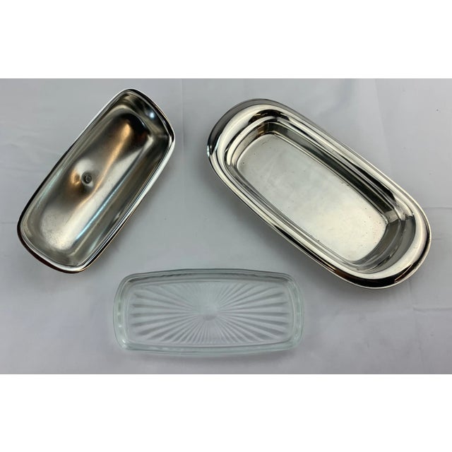 Metal 1950s Vintage Silverplate Butter Dish For Sale - Image 7 of 9