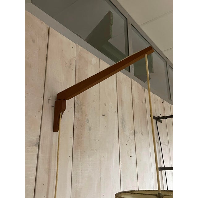 1960s Vintage Teak and Sisal Wall Lamp by Lotte Bostlund, 1960s For Sale - Image 5 of 16