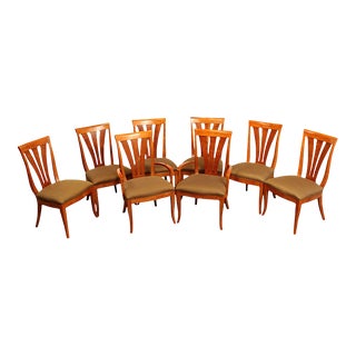 Late 20th Century Hickory Chair Transitional Biedermeier Style Dining Chairs - Set of 8 For Sale