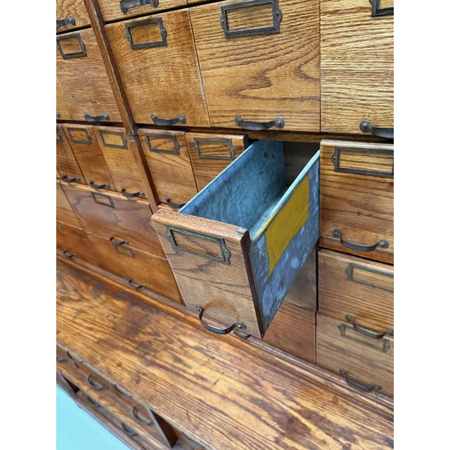 Large Antique American Oak Apothecary Cabinet, 1900s For Sale - Image 16 of 18