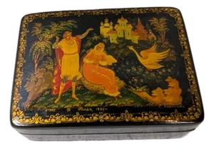 Palekh Russian Lacquer Box “Gvidon” – Signed Kornilova, 1992, With Certificate