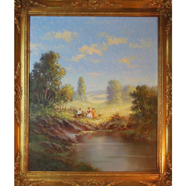 This captivating oil painting, created around the 1960s by the esteemed artist Hans Bogojevic (1894-1967), depicts a...