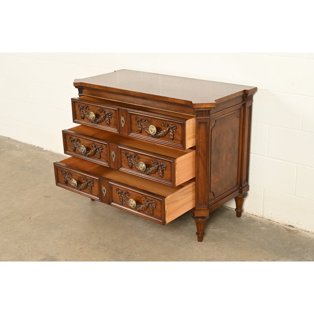 Karges French Regency Louis XVI Burled Walnut Chest of Drawers For Sale In South Bend - Image 6 of 14