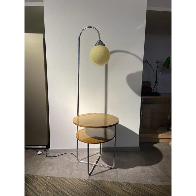 Cream Floor Lamp, Former Czechoslovakia, 1930s For Sale - Image 8 of 8
