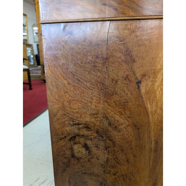 Antique French Louis Philippe Burl Walnut Marble-Top Commode, Circa 1850’s For Sale - Image 12 of 12