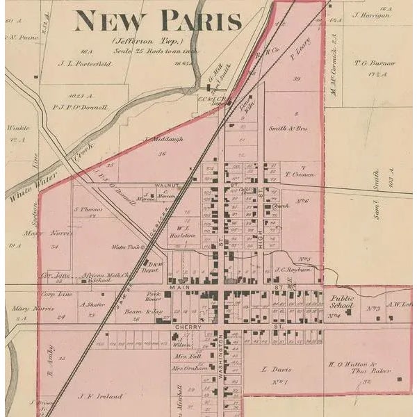 Antique Map of New Paris and Morning Sun, 1871 For Sale - Image 4 of 6