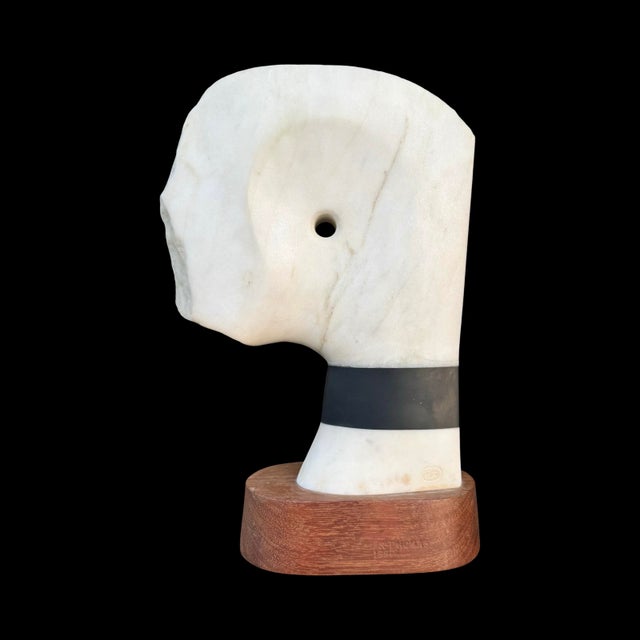 Mid-Century Modern Vintage Modern Abstract Marble Head Sculpture by R. T. Thomas For Sale - Image 3 of 6
