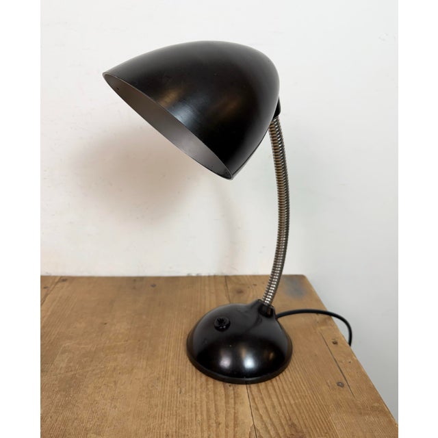 Mid-Century Modern Vintage Brown Bakelite Gooseneck Table Lamp, 1960s For Sale - Image 3 of 18
