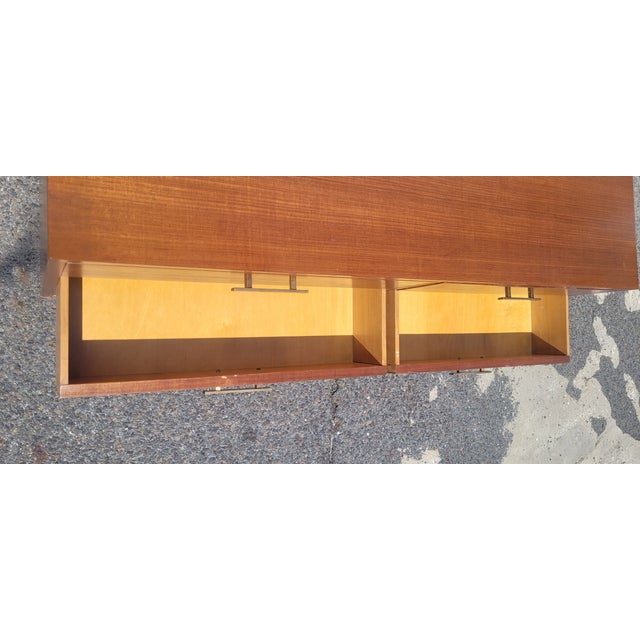 Wood Find Mid-Century Modern 6 Drawer Low Chest Brass Legs For Sale - Image 7 of 13