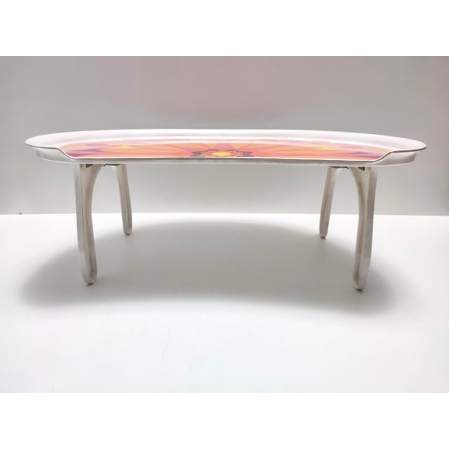 Modernist Floral Bean-Shaped Plastic Bed Tray, Italy, 1970s For Sale - Image 4 of 15