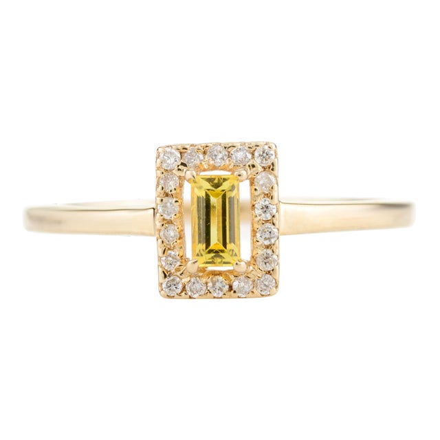 Baguette Cut Sapphire Ring Size 7 For Sale