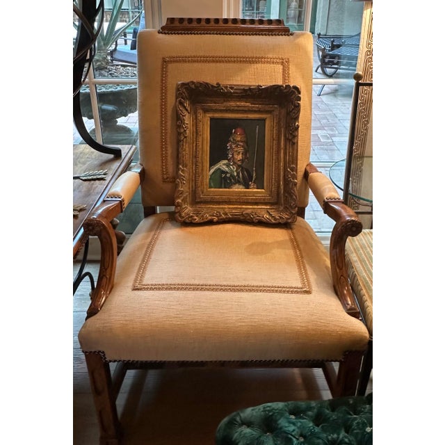 Gold 19th Century Portrait of Man Oil Painting, Framed For Sale - Image 8 of 9