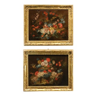Antoine Monnoyer, Il Giovane, Still Lifes of Flowers, 1720, Oil on Canvases, Set of 2 For Sale