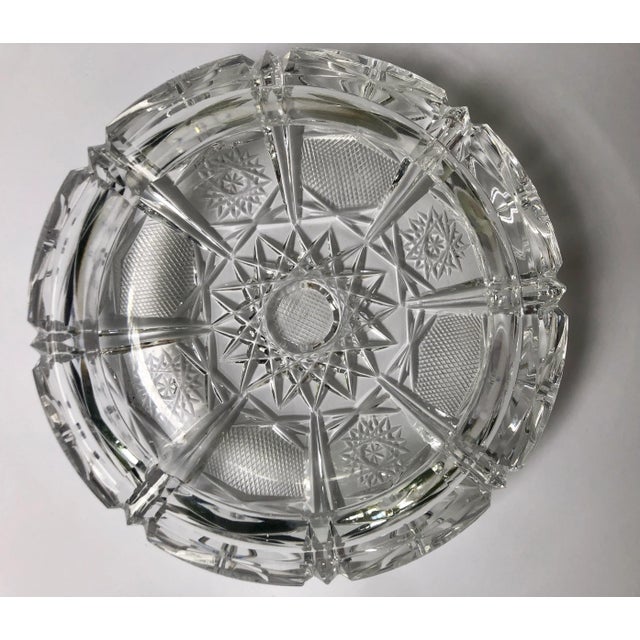 American Brilliant Crystal Cut Round Ashtray For Sale - Image 9 of 10