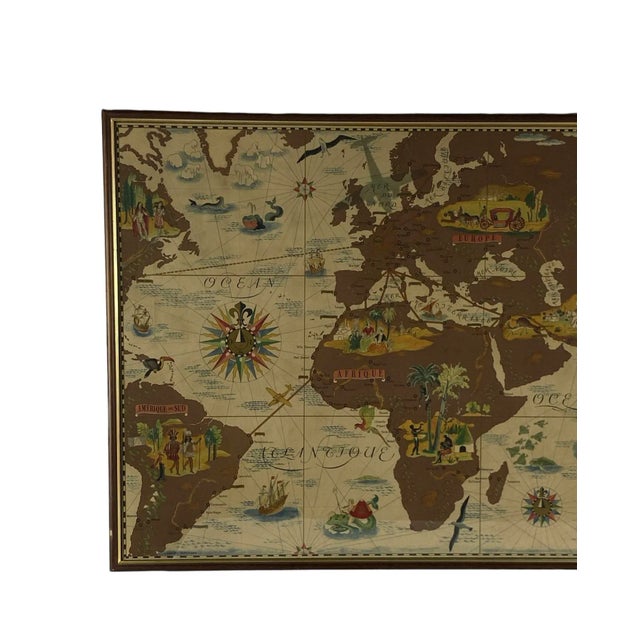 1939 Lucien Boucher, Air France 'Nova Et Vetera' Poster Map, Paris France For Sale - Image 12 of 13