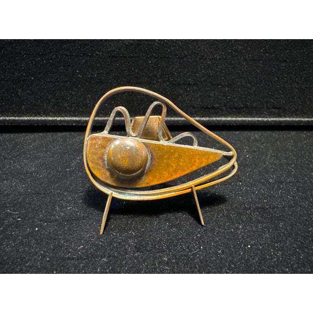 Surrealist Brooch in Patinated Bronze with Its Original Base by Francisco Rebajes, 1950s, in Flawless conditions. Designed...