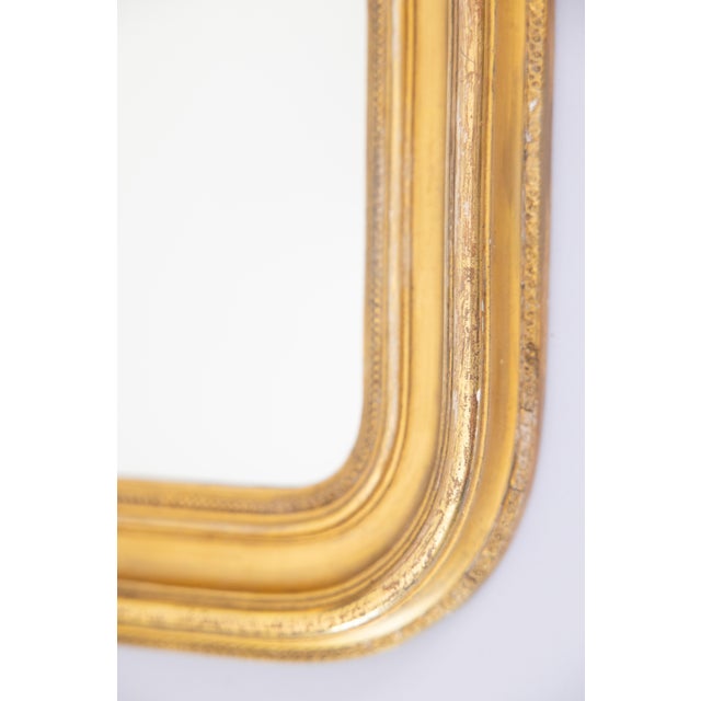 Mid-Century Modern Antique Petite French Giltwood Louis Phillipe Mirror For Sale - Image 3 of 6