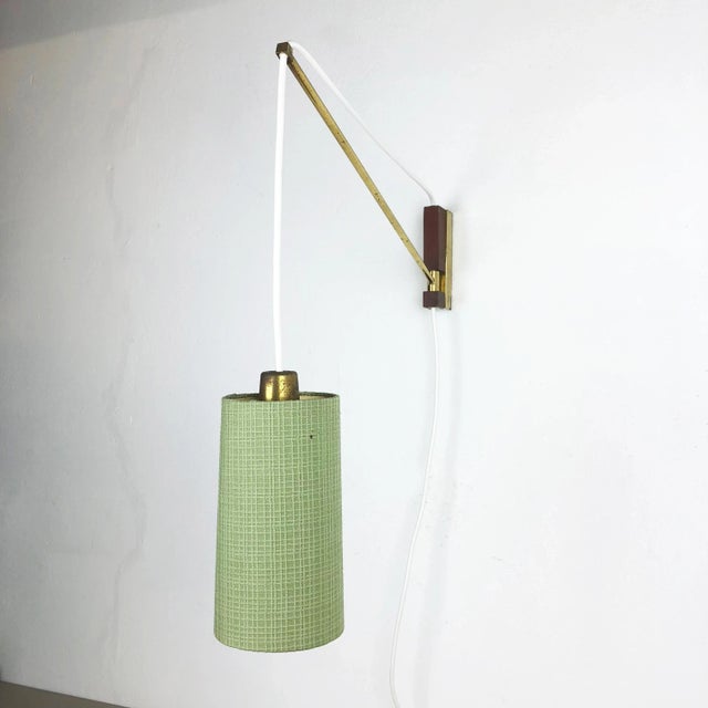 Danish Brass and Teak Wall Light, Denmark, 1960s For Sale - Image 13 of 14