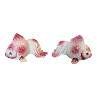 Vintage Asian Koi Goldfish Salt and Pepper Shakers - a Pair For Sale