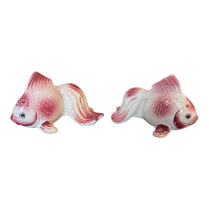 Vintage Asian Koi Goldfish Salt and Pepper Shakers - a Pair