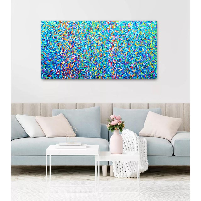 Artist Andrei Sitsko "Reflection in the Water" Modern Original Painting This artwork is a mesmerizing explosion of color...