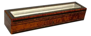 French Napoleon III Amboyna Burl Beveled Glass Fan Dresser Box Vitrine