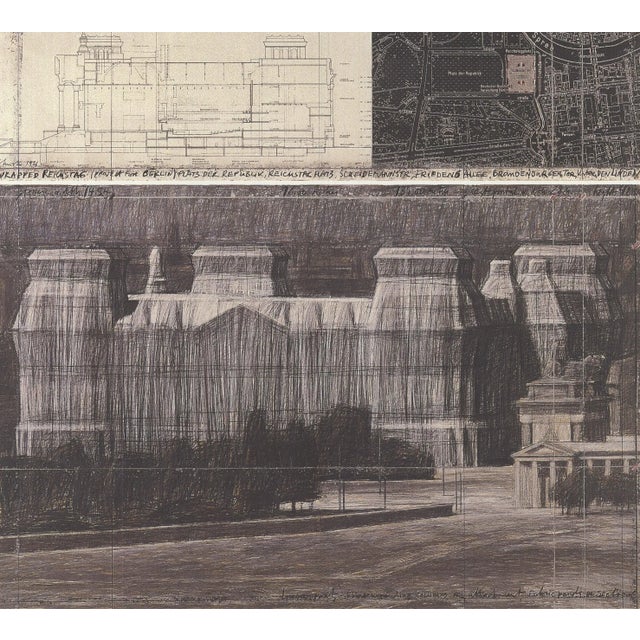 Javacheff Christo Wrapped Reichstag- Project for Berlin, 1995 | Chairish