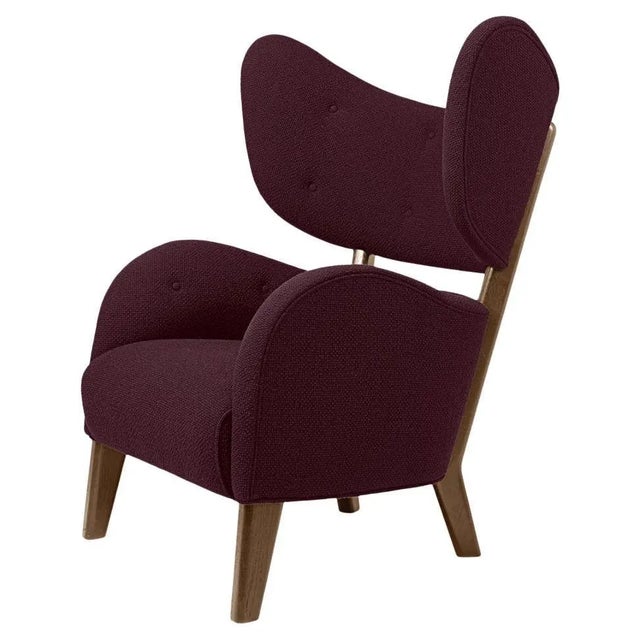Maroon Raf Simons Vidar 3 Smoked Oak My Own Chair Lounge Chair by Lassen For Sale - Image 6 of 6