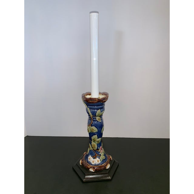 Vintage Floral Porcelain Candlestick Lamp With Hexagon Base Chairish