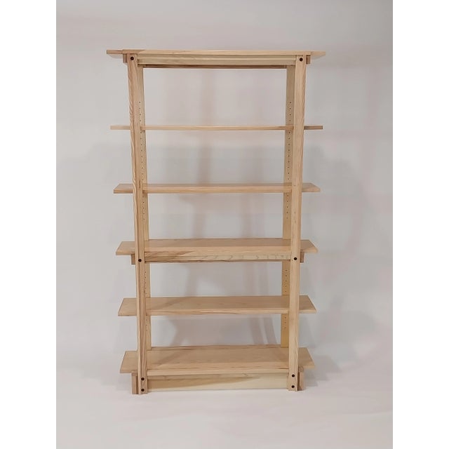 Transitional Ash + Hickory Accent Bookcase For Sale - Image 4 of 11