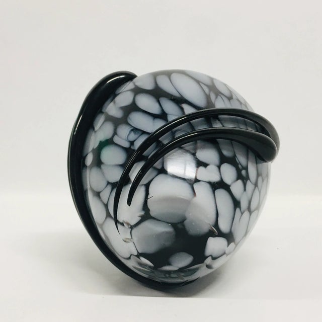 1970s Hand Blown Art Glass Vase For Sale - Image 4 of 5