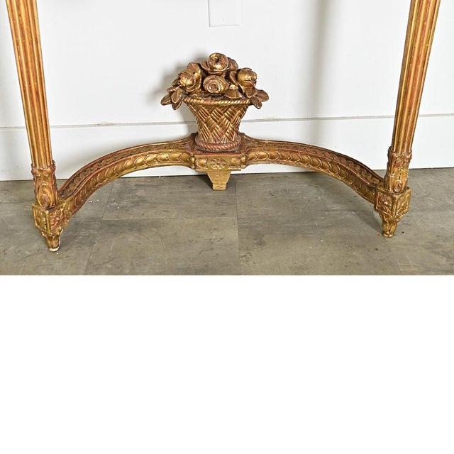 French French 18th Century Louis XVI Period Demilune Console For Sale - Image 3 of 14
