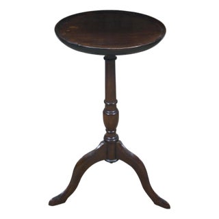 Antique English Mahogany Tripod Pedestal Plant Sculpture Candle Stand 20" For Sale