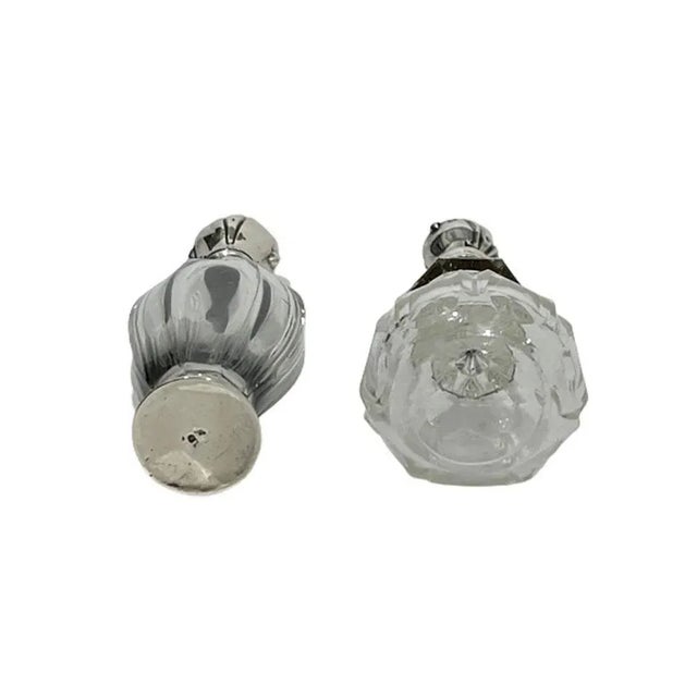 19th Century Dutch Silver and Crystal Scent or Perfume Bottles, Set of 2 For Sale - Image 4 of 5