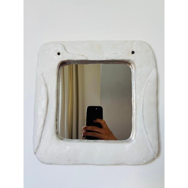 Charlotte Perriand Uccelini French Ceramic Mirror by Renzo Maar For Sale - Image 4 of 8