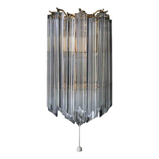 Vintage Glass Wall Light with 15 Rods from Venini, Italy, 1970s For Sale - Image 11 of 11