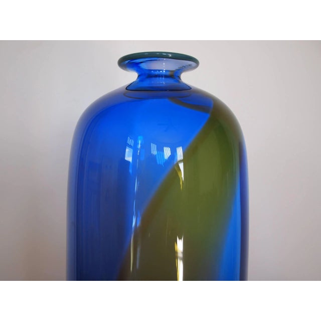 Mid-Century Modern Vintage Transjo Hytta Glass Vase Bottle For Sale - Image 3 of 8