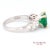 Early 21st Century 18k (750) White Gold Natural Emerald and Diamond Ring Size 7 For Sale - Image 5 of 10