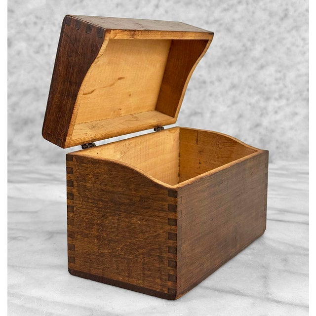 Vintage Traditional Wood Card Catalog File Library Box For Sale - Image 4 of 9