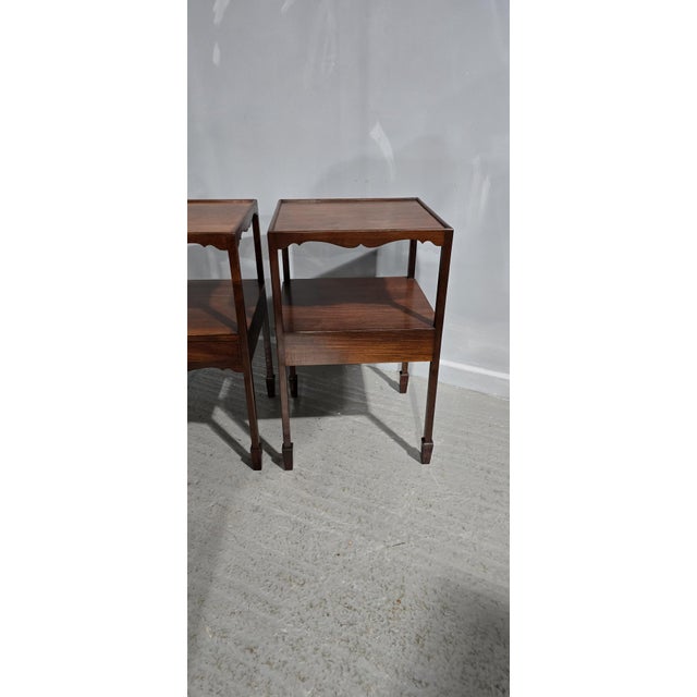 Vintage Regency Bedside Tables in Mahogany, 1920, Set of 2 For Sale - Image 9 of 10
