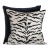 The House of Scalamandré Tigre/Indus Pillow, Off-White & Black For Sale