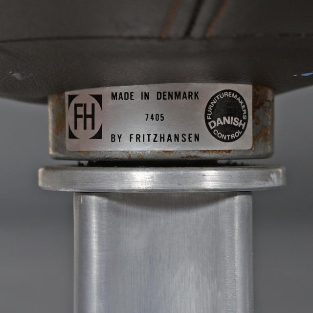 1970s 1974 Brown Leather Arne Jacobsen Fritz Hansen Egg Chair & Ottoman For Sale - Image 5 of 18