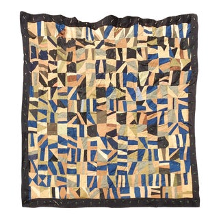Vintage Abstract Folk Art Crazy Uniform & Suit Quilt For Sale