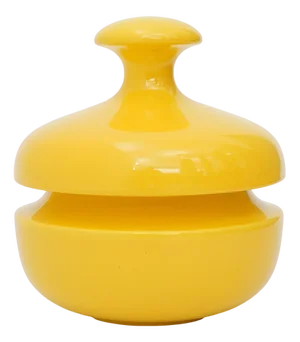 Yellow Ceramic Vase with Lid by Enzo Bioli for Il Picchio, 1970s