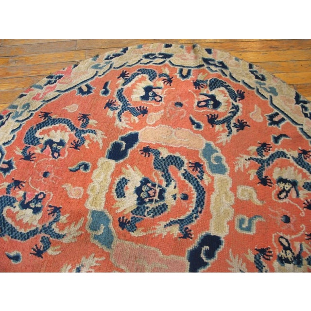 19th Century Ningxia Round Dragon Carpet For Sale - Image 4 of 4