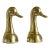 Mid-Century Modern Polished Solid Brass Mallard Duck Head Bookends – A Pair For Sale